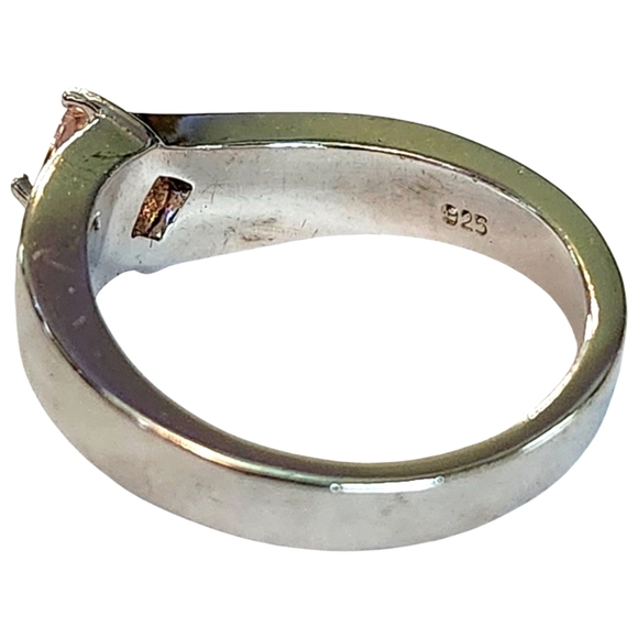 💍NEW & BEAUTIFUL💍 Pink Opal Inlay  Silver‎ Ring Size 7 - Picture 5 of 9